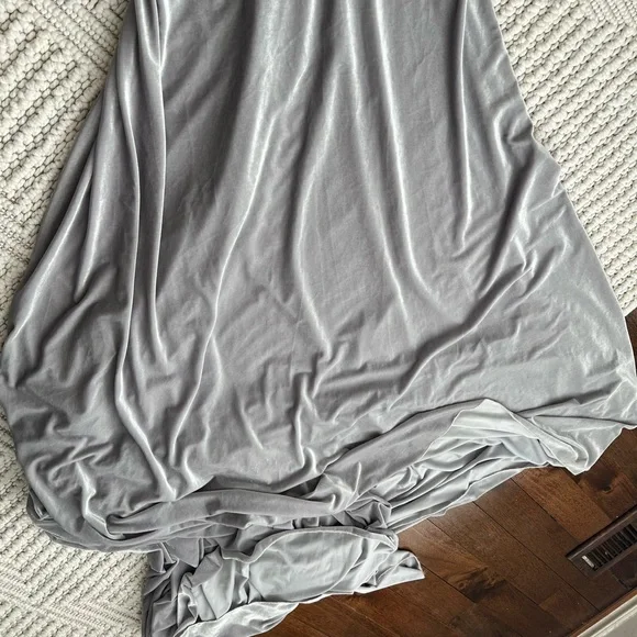 Elegant Gray Velvet Women's Photoshoot Dress - Picture 15 of 16